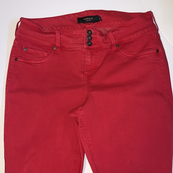 Torrid Red Ankle Cropped Skinny Jean Leggings - Women’s Size 16S - Picture 3 of 8